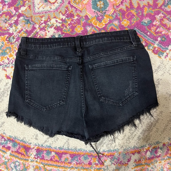 Distressed black denim shorts - Picture 2 of 2